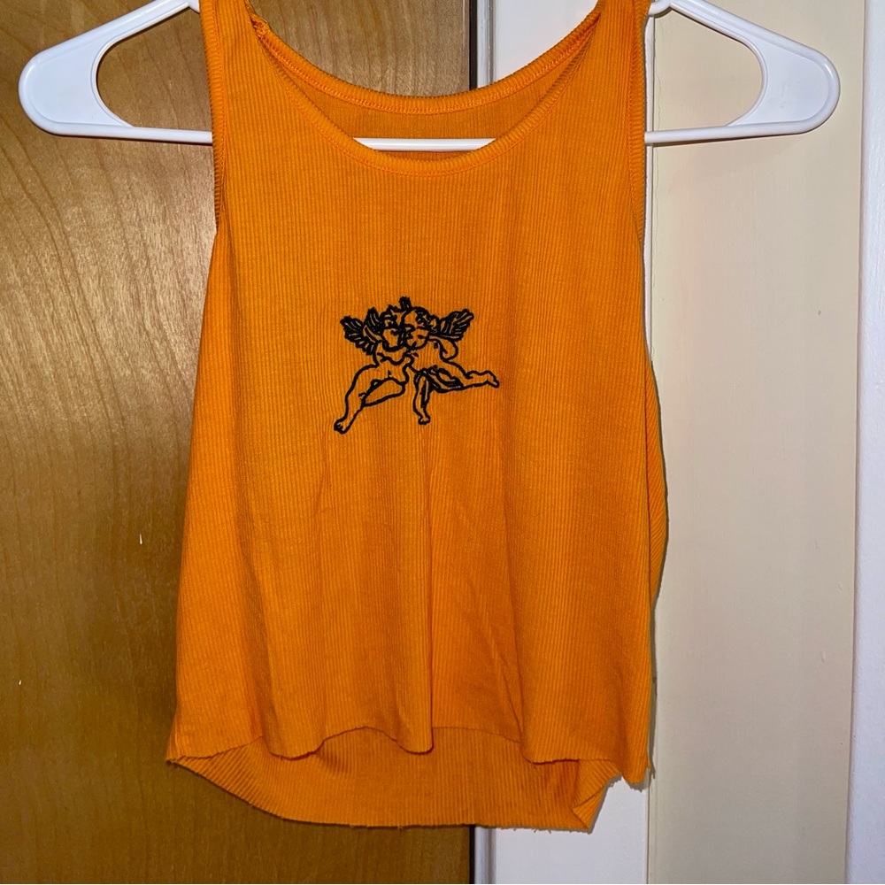 Bright Orange Angel Cotton Tank